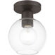 Downtown 1 Light 7 inch Bronze Semi-Flush Ceiling Light, Sphere