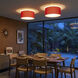 Stretch 1 Light 17 inch Satin Nickel Flush Mount Ceiling Light in Crimson Red Linen