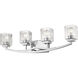 Zaid 4 Light 32 inch Chrome Vanity Wall Light