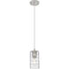 Downtown Urban Crown Point 1 Light 3.88 inch Satin Nickel Pendant Ceiling Light in Deco Swirl