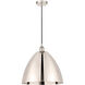 Edison Dome LED 16 inch Polished Nickel Mini Pendant Ceiling Light
