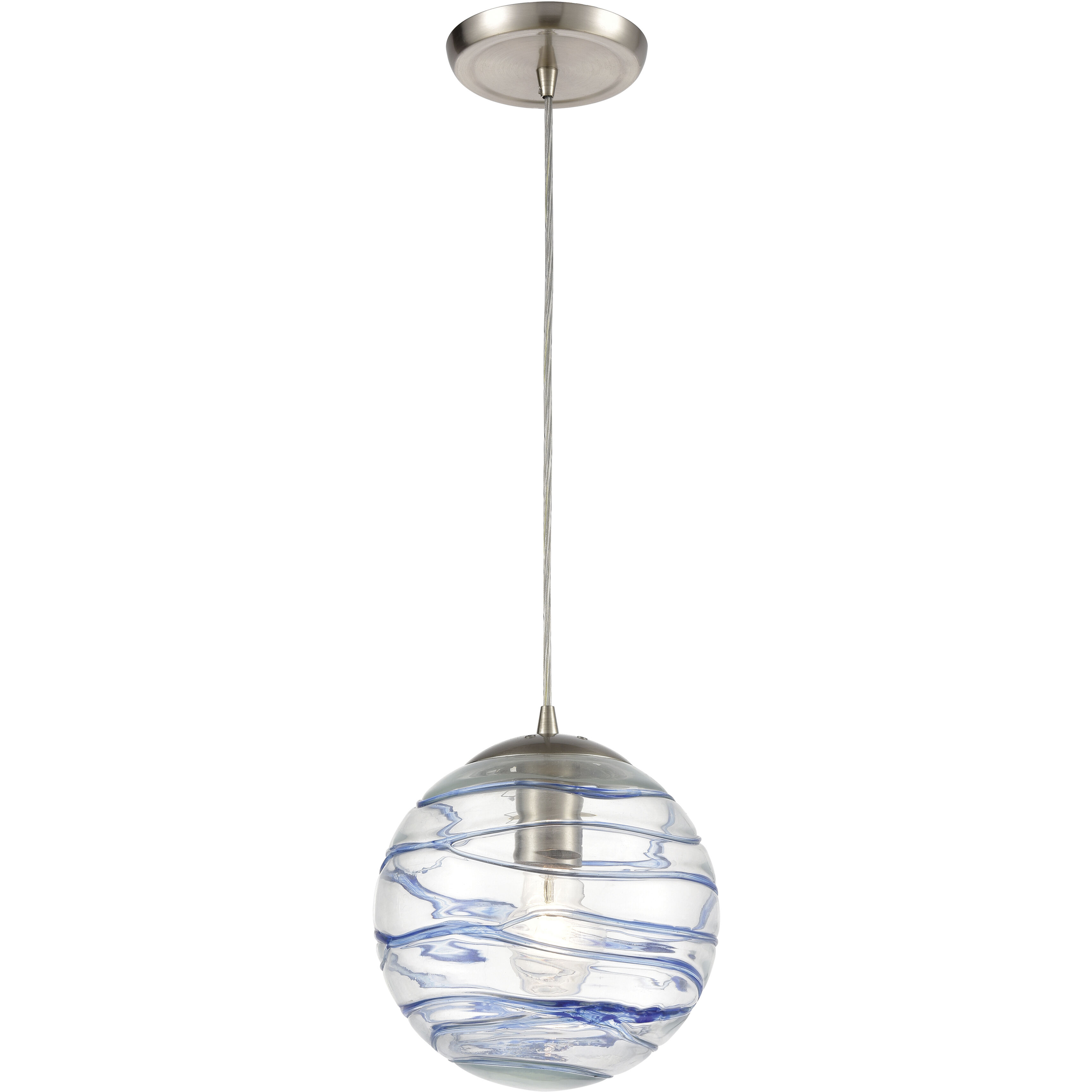 Vines 1 Light 8 inch Satin Nickel Pendant Ceiling Light
