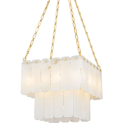 Moissanite 17 Light 20 inch Aged Brass Chandelier Ceiling Light