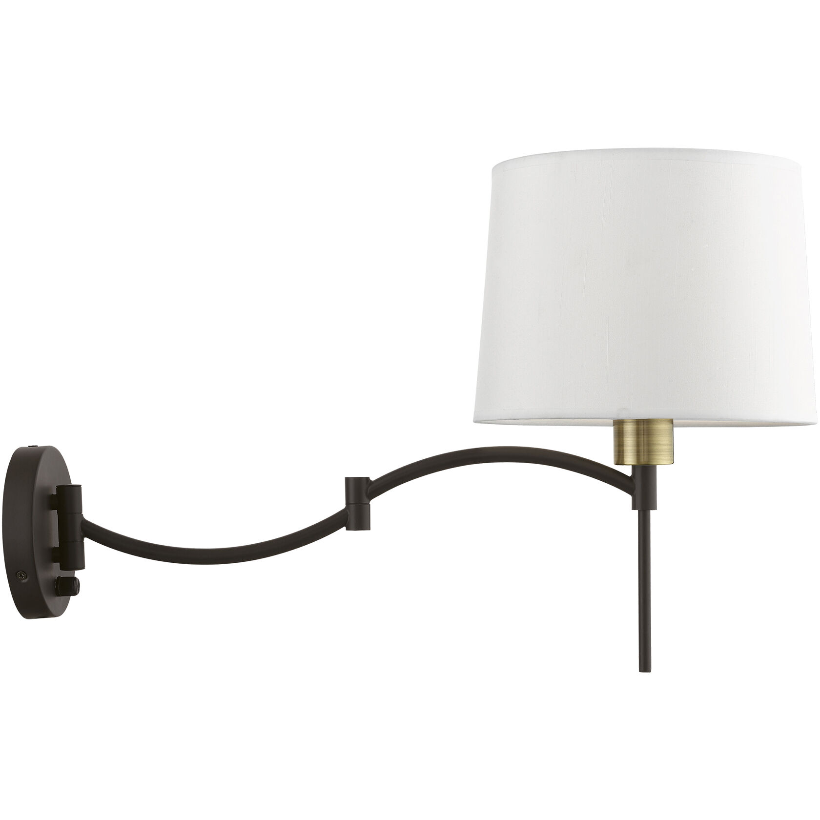 Allison 10 inch 60.00 watt Bronze with Antique Brass Accent Swing Arm Wall Lamp Wall Light