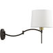 Allison 10 inch 60.00 watt Bronze with Antique Brass Accent Swing Arm Wall Lamp Wall Light