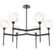 Gem LED Matte Black Chandelier Ceiling Light, Round