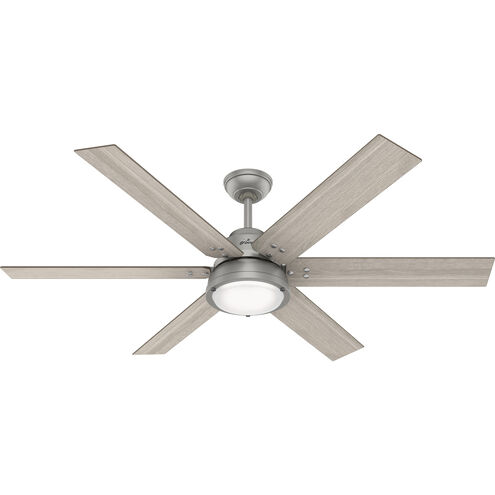 Hollister 60 inch Matte Silver with Light Gray Oak Blades Ceiling Fan