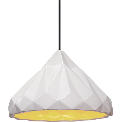 Radiance Collection 1 Light 12 inch Brushed Nickel and Champagne Gold and Matte White and Black Pendant Ceiling Light