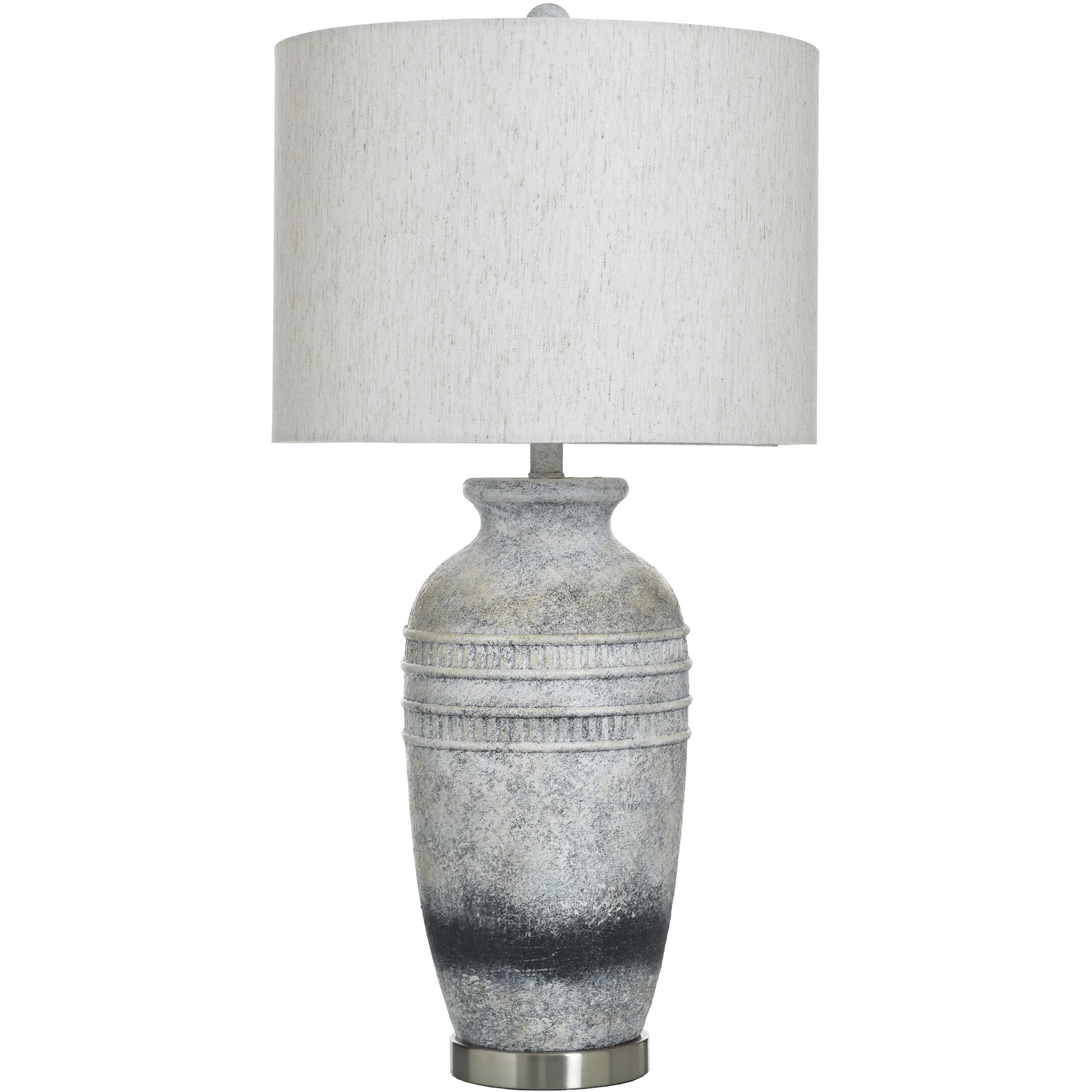 Frank 32 inch 100 watt Soyala Black and Light Oatmeal Table Lamp Portable Light