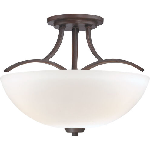 Overland Park 3 Light 17 inch Vintage Bronze Semi Flush Mount Ceiling Light