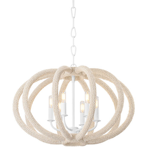 Lewiston 6 Light 24.5 inch White Plaster Chandelier Ceiling Light