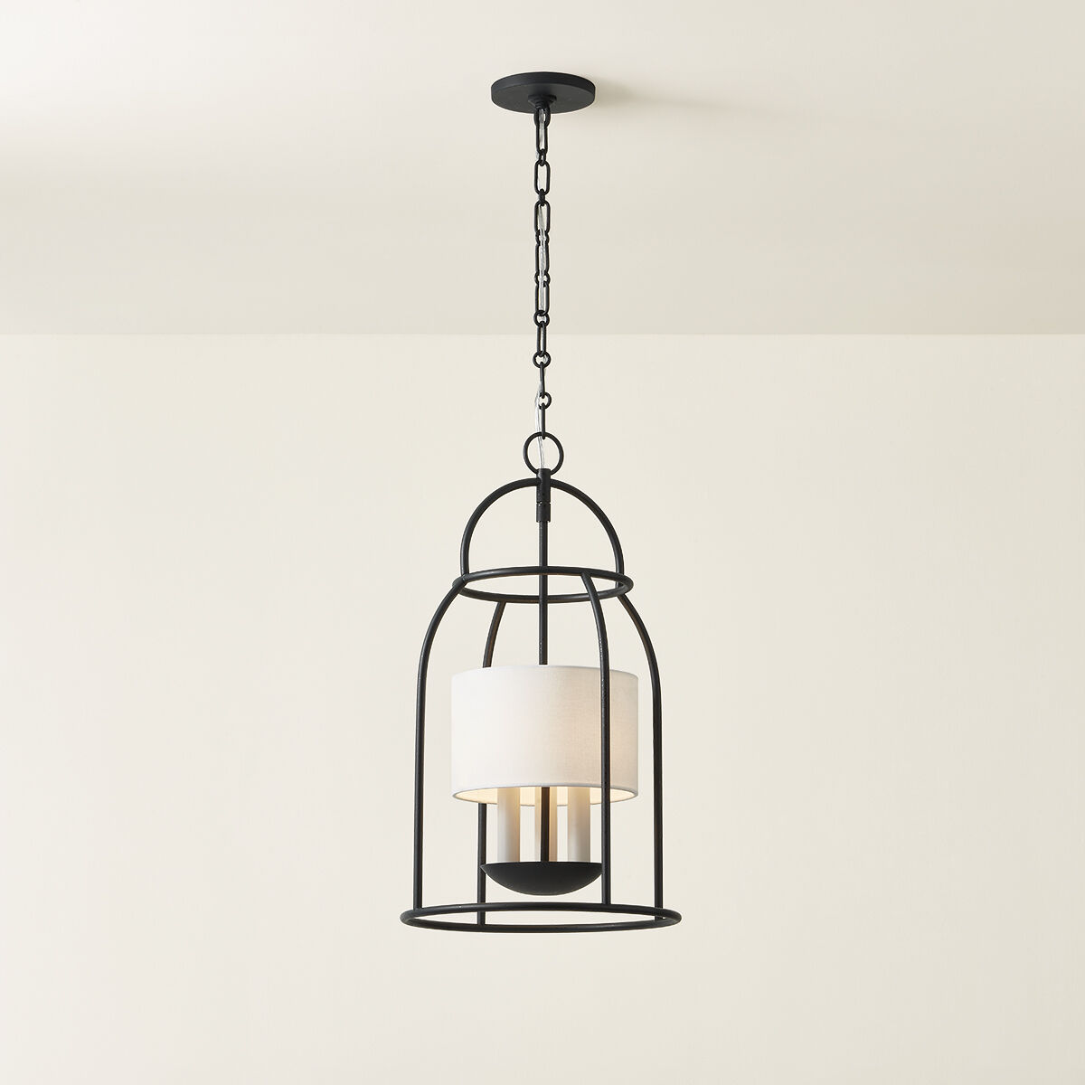 Delia 3 Light 12.25 inch Aged Iron Hanging Lantern Ceiling Light