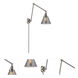 Large Cone 30 inch 3.50 watt Satin Nickel Swing Arm Wall Light, Franklin Restoration