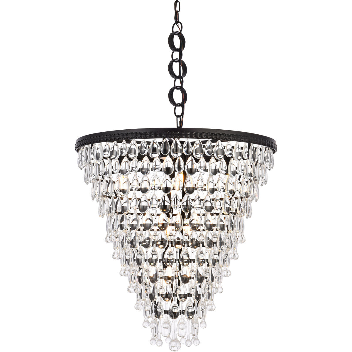 Nordic 7 Light 24 inch Black Chandelier Ceiling Light