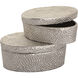 Oval Pebble 9 X 5 inch Antique Nickel Box