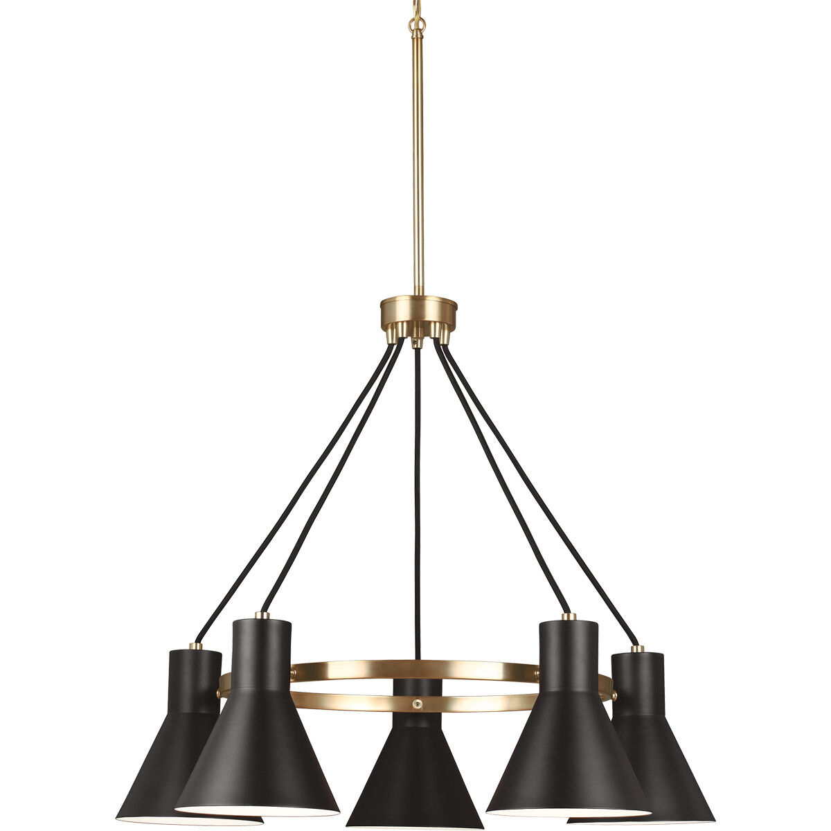 Towner 5 Light 29 inch Satin Brass Chandelier Ceiling Light