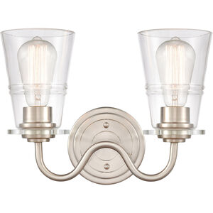 Scarlett LED 14 inch Satin Nickel Bath Vanity Light Wall Light in Clear Glass