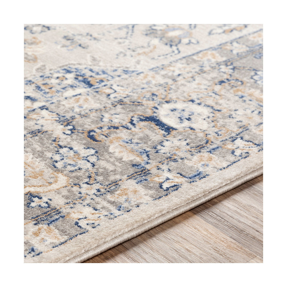 Indigo 87 X 63 inch Navy/Bright Blue/Medium Gray/Tan/White Rugs