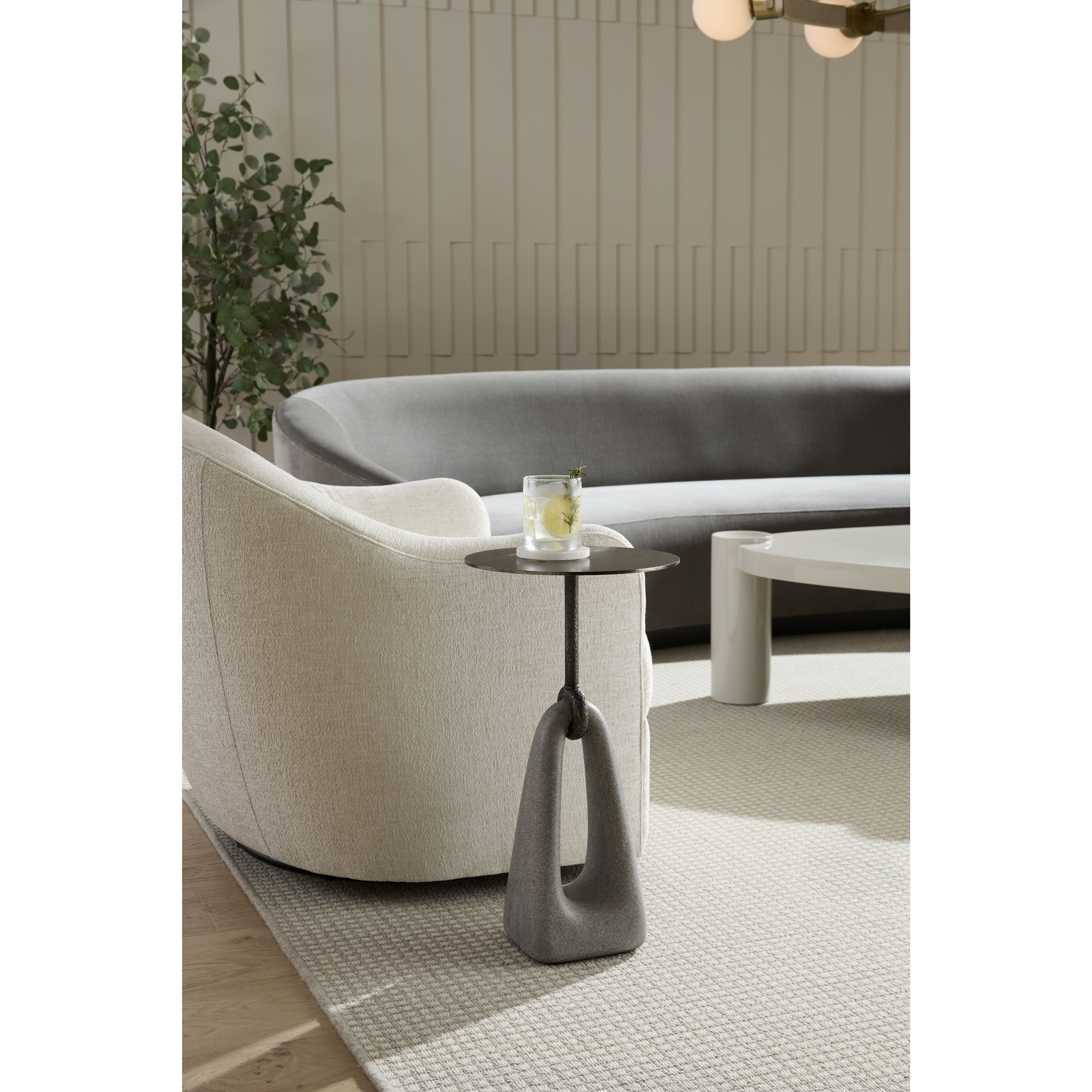 Miles 12 inch Vintage Bronze and Graphite Accent Table