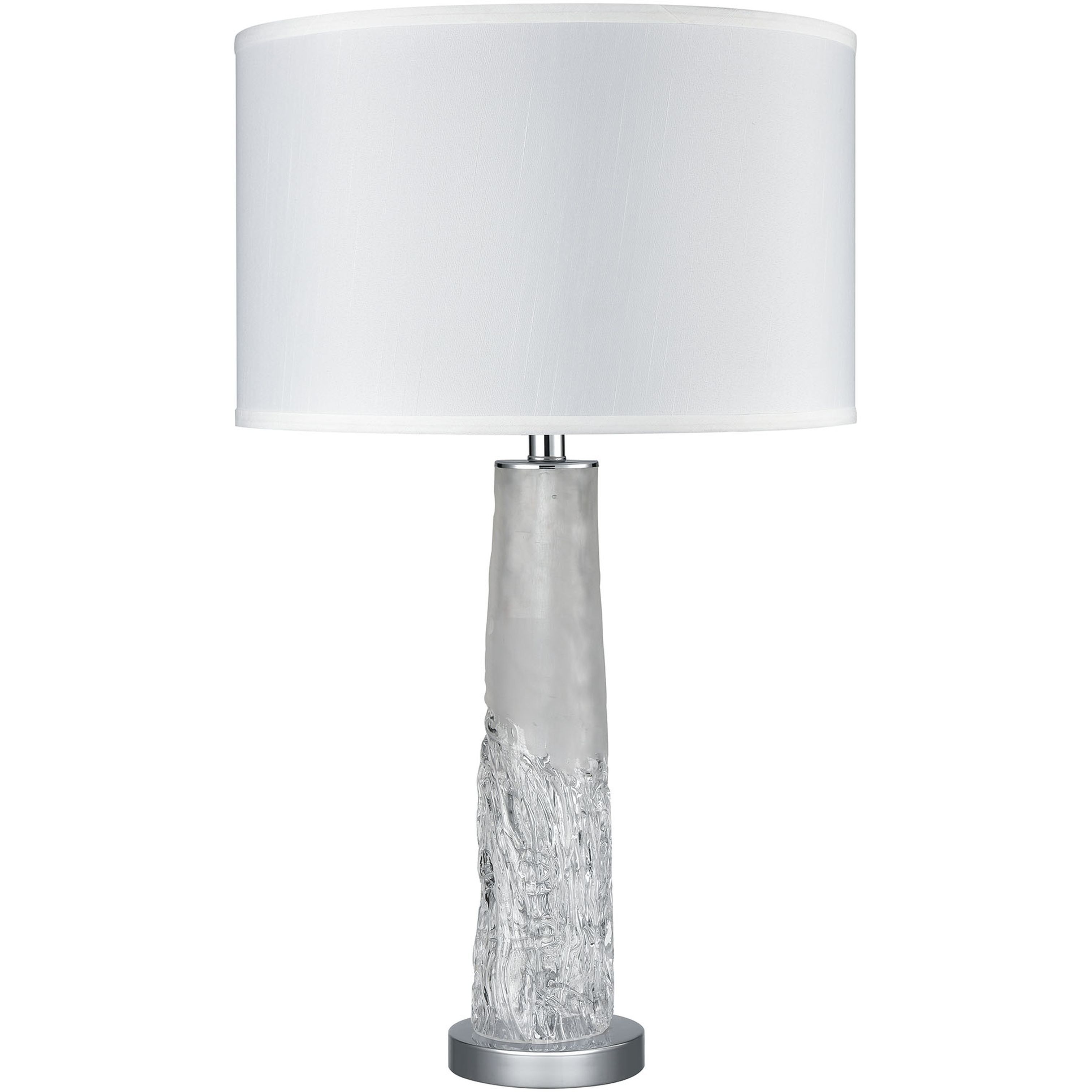 Juneau 30 inch 150 watt Clear with Polished Nickel Table Lamp Portable Light