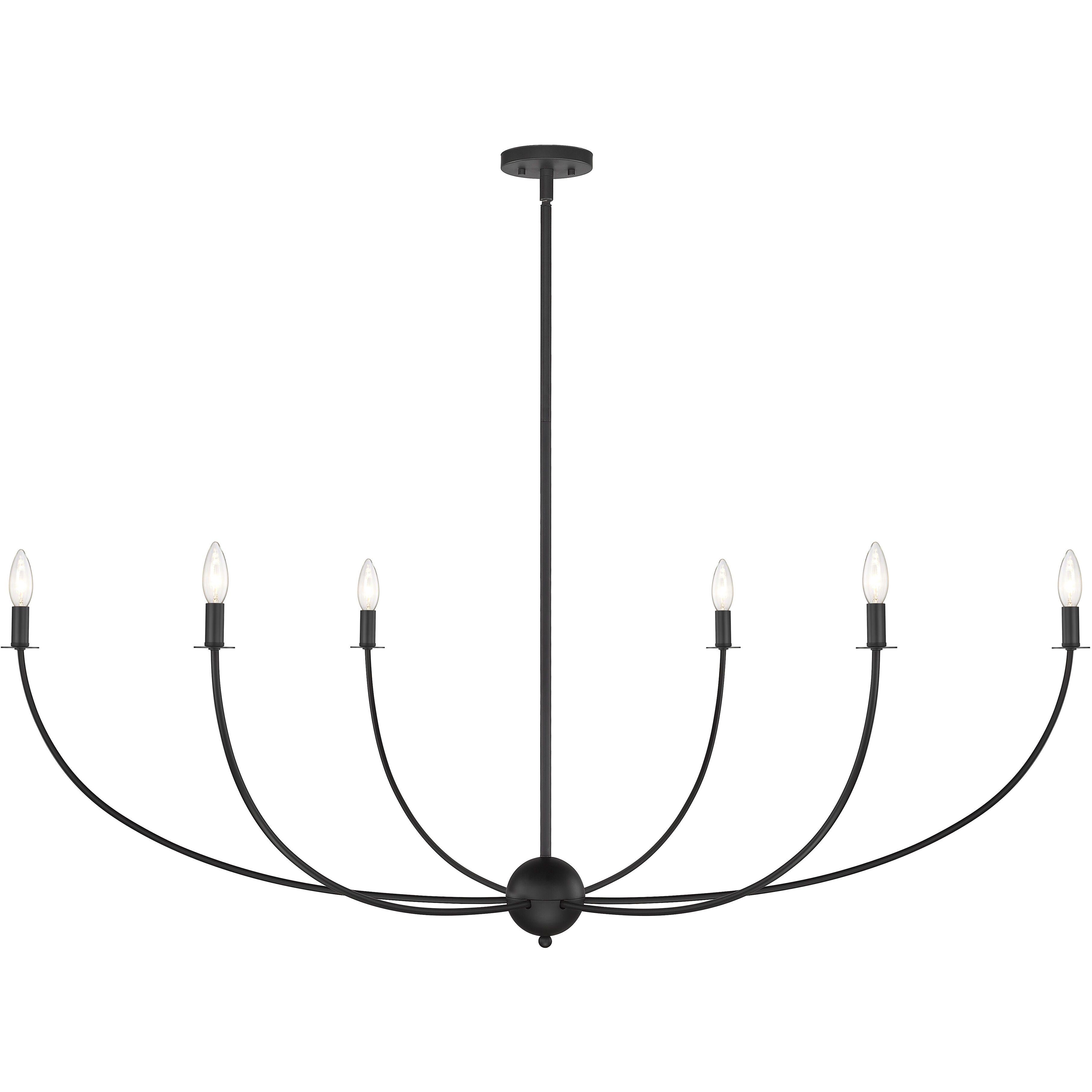 Shannon 6 Light 62 inch Matte Black Chandelier Ceiling Light