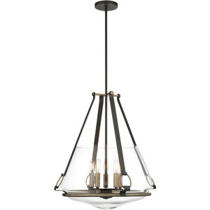 Eden Valley 5 Light 22 inch Smoked Iron/Aged Gold Pendant Ceiling Light, Convertible