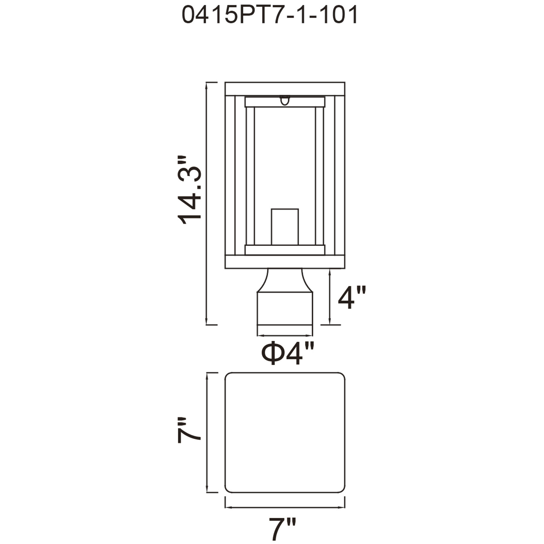 Mulvane 1 Light 14.3 inch Black Outdoor Lantern Head