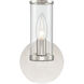 Revolve 1 Light 9.25 inch Clear Glass and Polished Nickel Bath Vanity Wall Light