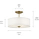 Shailene 3 Light Natural Brass Semi Flush Light Ceiling Light