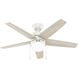 Bardot 44 inch Fresh White with Fresh White/Light Oak Blades Ceiling Fan