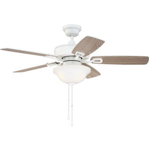 Twist N Click 42 inch White with White/Washed Oak Blades Ceiling Fan