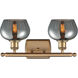Ballston Fenton 2 Light 16 inch Brushed Brass Bath Vanity Light Wall Light in Plated Smoke Glass, Ballston
