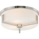 Dart 3 Light 14 inch Satin Nickel Flush Mount Ceiling Light