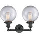 Franklin Restoration Large Beacon LED 19 inch Matte Black Bath Vanity Light Wall Light in Clear Glass, Franklin Restoration