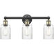 Hadley 3 Light 22.5 inch Black Antique Brass Bath Vanity Light Wall Light in Clear