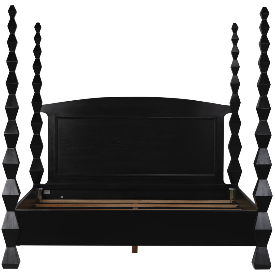 Brancusi Hand Rubbed Black Bed, Eastern King