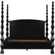 Brancusi Hand Rubbed Black Bed, Eastern King