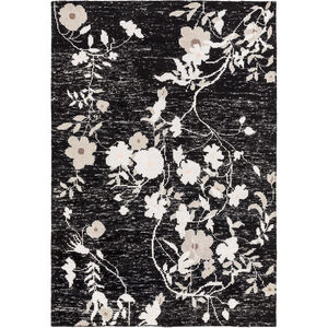 Linnea 36 X 24 inch Black and Gray Area Rug, Recycled Silk and Cotton