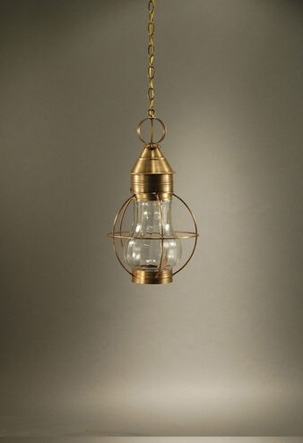 Bosc 1 Light 11 inch Raw Copper Hanging Lantern Ceiling Light in Clear Seedy Glass
