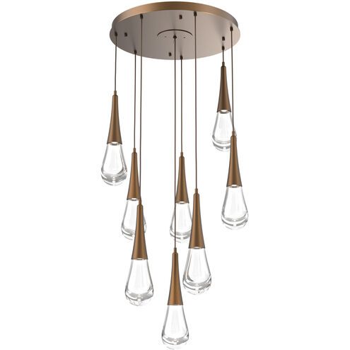 Rain Drop LED 26.8 inch Flat Bronze Chandelier Ceiling Light in 2700K LED, Multi-Port