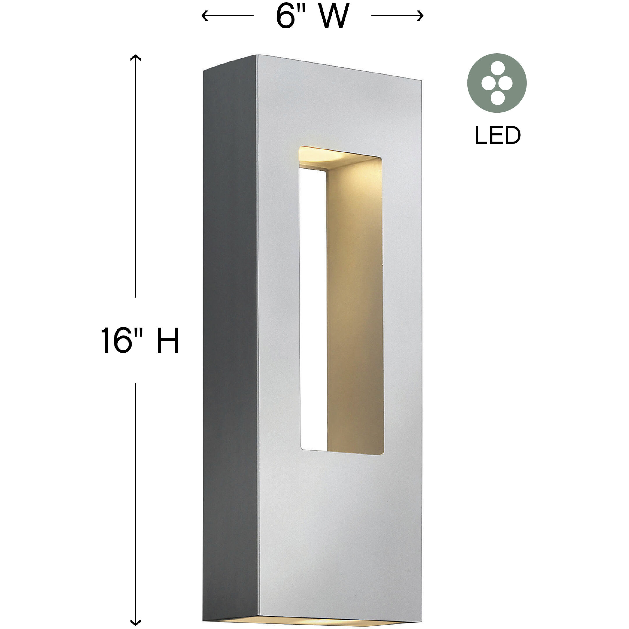 Atlantis LED 16 inch Titanium Outdoor Wall Mount Lantern, Medium