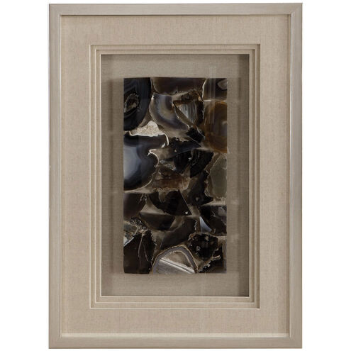 Seana Natural Agate Stone and Brushed Silver Shadow Box