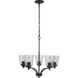 Neighborhood Tyler 5 Light 25 inch Flat Black Chandelier Ceiling Light in Clear Seeded, Neighborhood Collection