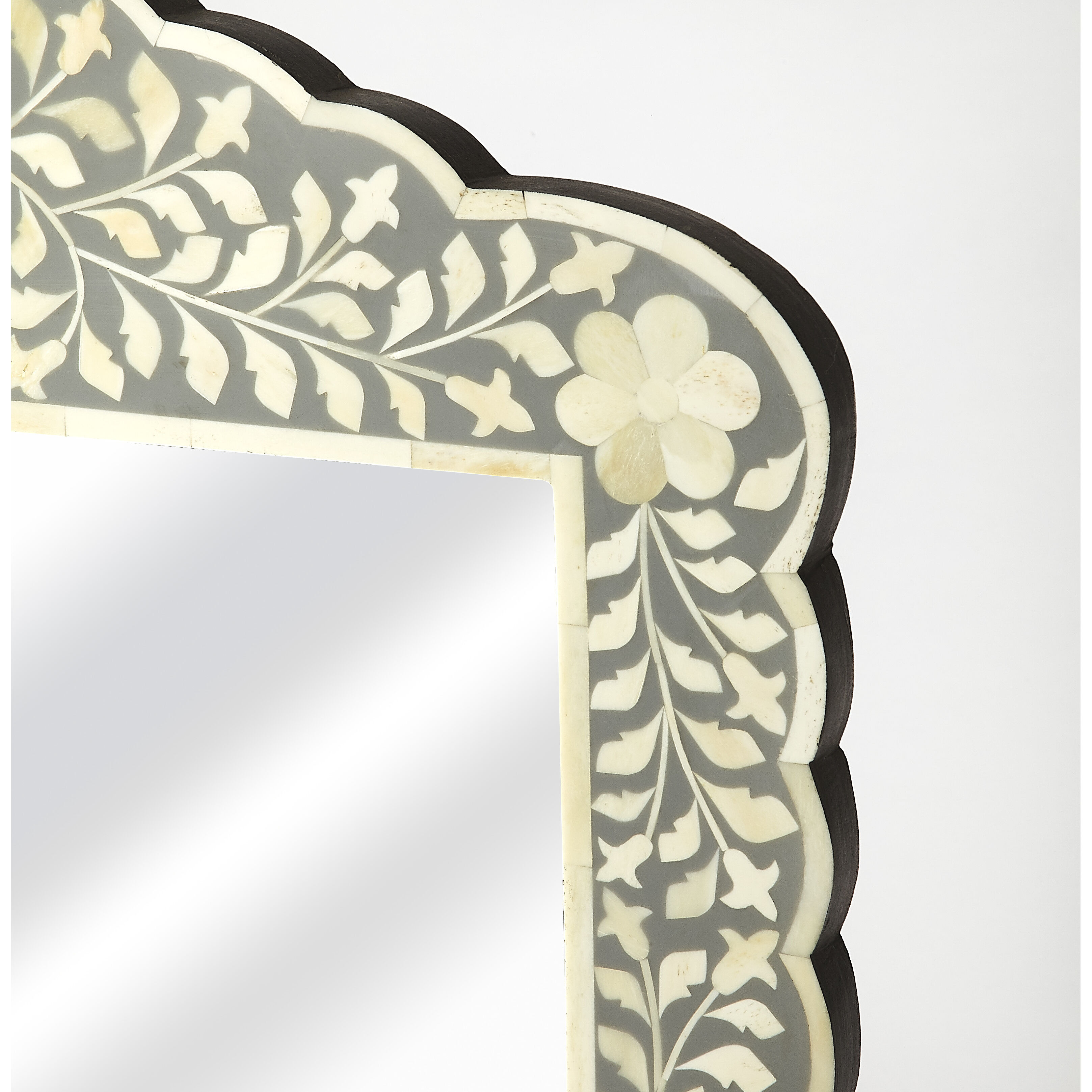 Bone Inlay Vivienne  28 X 20 inch Gray Bone Inlay Mirror