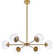 Briggs 6 Light 36 inch Brass Pendant Ceiling Light