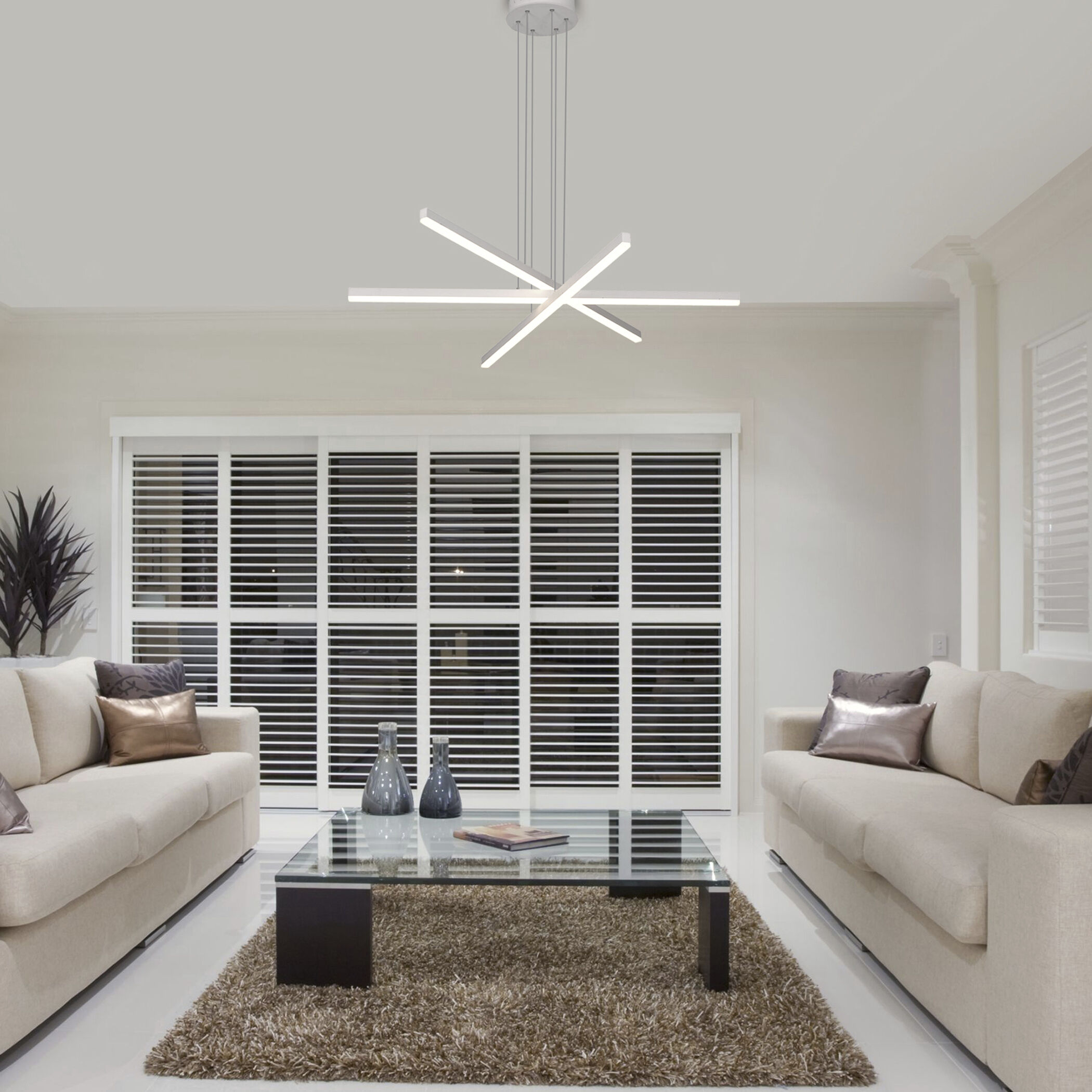 Sirius 39.25 inch White Pendant Ceiling Light