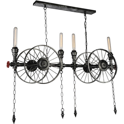 Rio 4 Light 12 inch Gray Up Chandelier Ceiling Light