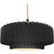 Radiance Collection - Pleated Tier Pendant Ceiling Light in Matte Black, Dedicated LED, Beige Twist Cord, Gloss Black/Matte White, 16.25W x 6H, Form+Finish+Function