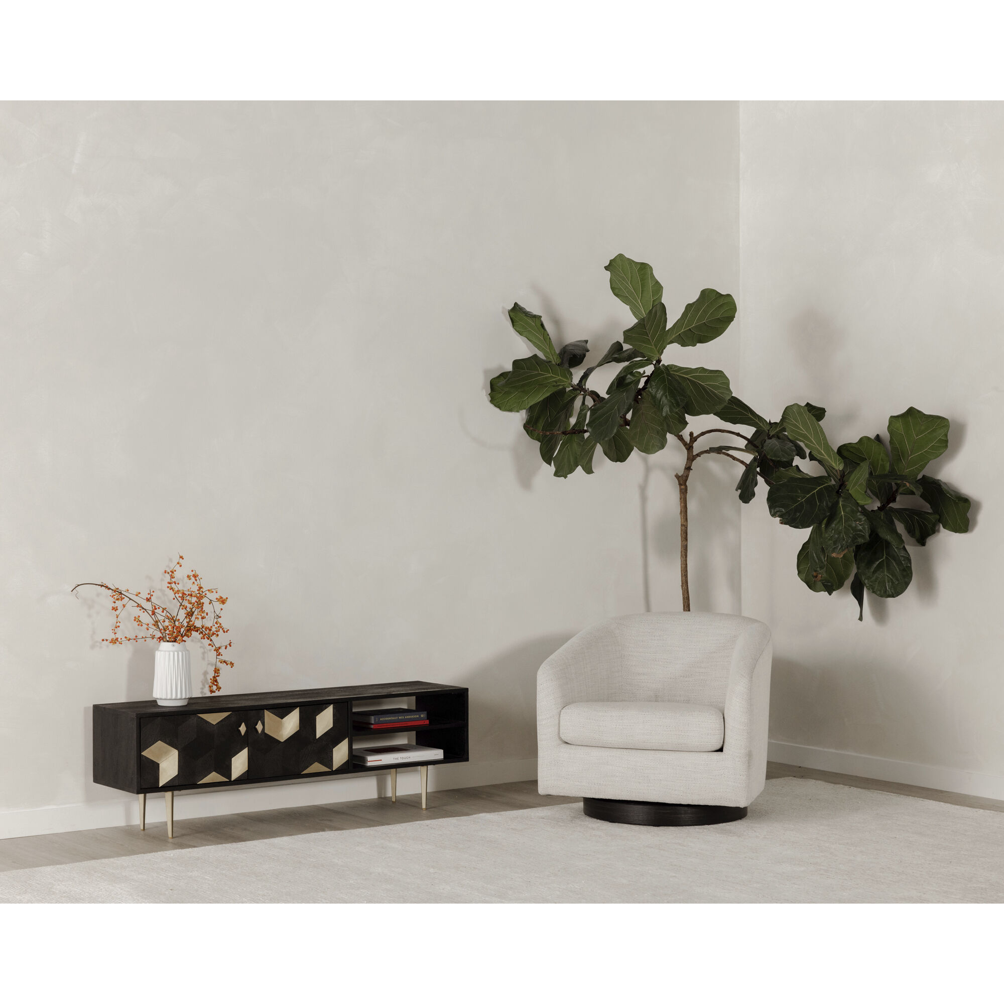 Sapporo 55 inch Black Media Cabinet