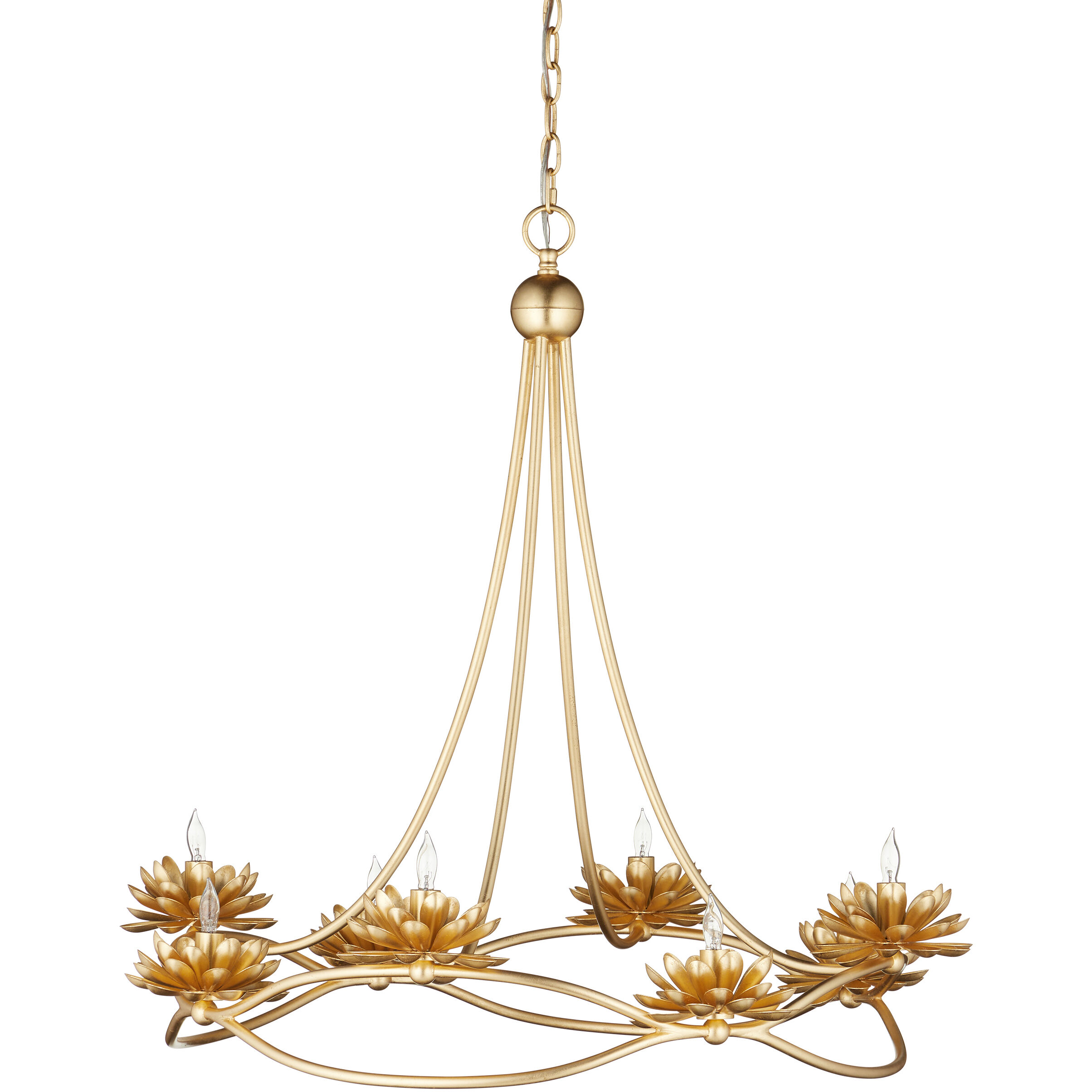 Cyrene 8 Light 32 inch Gold Leaf Chandelier Ceiling Light